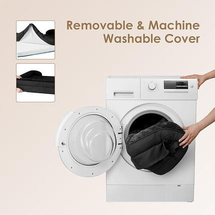 EHEYCIGA Orthopedic XL Dog Beds, Waterproof Memory Foam Dog Bed for Extra Large Dogs, Non-Slip Bottom and Egg-Crate Foam Big Pet Couch Bed with Washable Removable Cover, Black