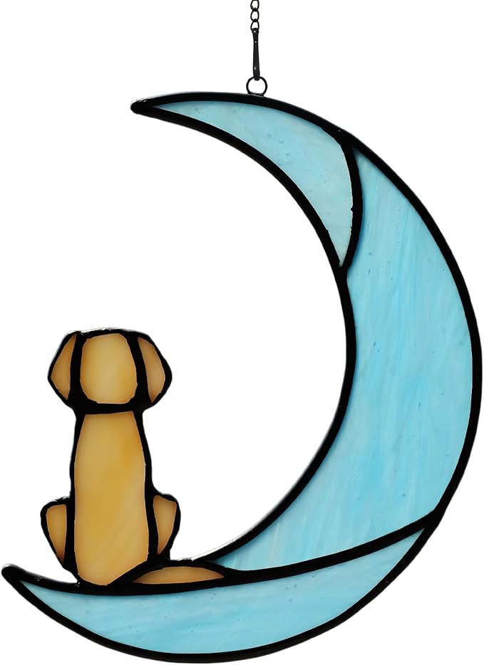 BOXCASA Dog Memorial Gifts for Stained Glass Window Hanging,Suncatcher for Window,Sympathy Gifts for Dog Lovers,Loss of Pet Sympathy Gift,Pet Memorial Gift