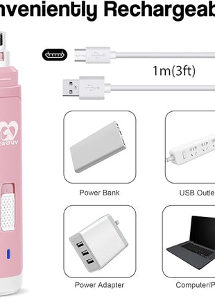 Casfuy Dog Nail Grinder Upgraded - Professional 2-Speed Electric Rechargeable Pet Nail Trimmer Painless Paws Grooming & Smoothing for Small Medium Large Dogs & Cats