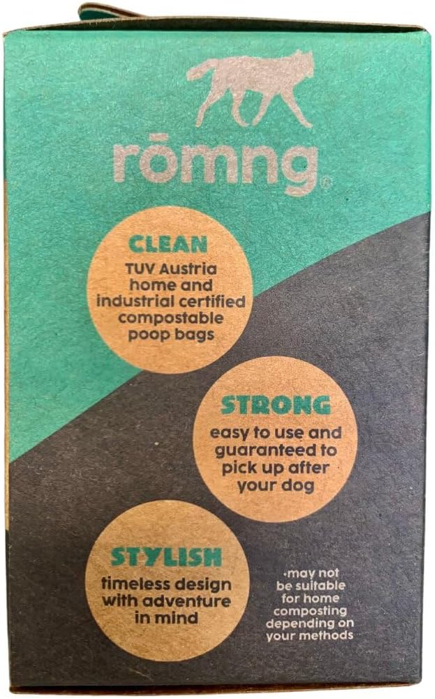 Compostable Dog Poop Bags, Plant-Based, TUV Certified, Unscented, Leak-Proof, 18 Rolls, 270 Bags, Black