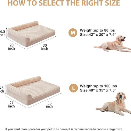 BFPETHOME Orthopedic Dog Beds for Large Dogs-Waterproof Sofa Dog Bed with Removable Washable Cover, Large Pet Bed with Waterproof Lining and Nonskid Bottom,Pet Bed for Dogs