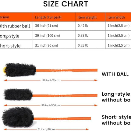 HOWGO Dog Rope Toy,Dog Bungee Chaser Toy 100% Sheepskin,Sheep Smell Tug Toy for All Breeds (Orange, Long Without Ball)