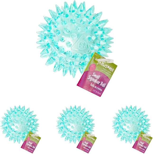 Gnawsome Dog Toys - 2.5” Spiky Squeaker Ball - Small - Dental & Gum Wellness - Stimulating Fun - Hidden Squeaker - Durable for Heavy Chewers - 100% BPA-Free - Assorted Colors (Pack of 4)