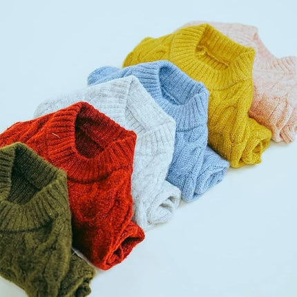 Blueberry Pet Classic Fuzzy Textured Knit Pullover Crew-Neck Dog Sweater in Heather Grey, Back Length 18", Pack of 1 Clothes for Dogs