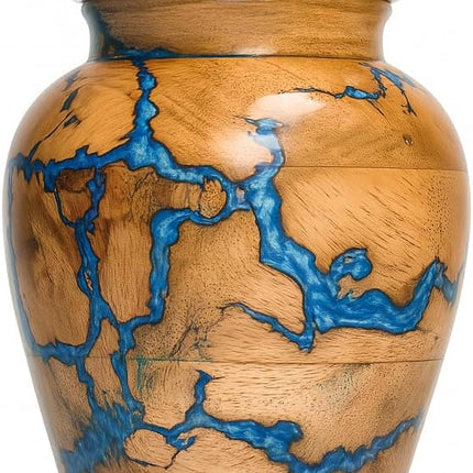 Handcrafted Wooden Urn for Human Ashes Adult Male - Small Decorative Urn for Ashes for Women & Men - Funeral & Burial Urn - Holds Up to 20lbs (Small)