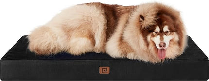 EHEYCIGA Waterproof Dog Bed Orthopedic 47"x29", Memory Foam Pet Bed for XXLarge Dog Bed, Washable Pet Mat with Removable Cover, Black