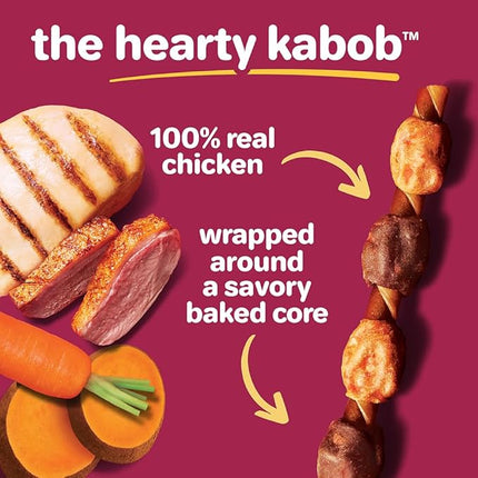 New! Hartz Oinkies Hearty Kabob Dog Treats with 100% Real Chicken, Duck, Sweet Potato & Carrot, Rawhide-Free, Natural Dog Treats, Highly Digestible Long Lasting Chews, 36 Count