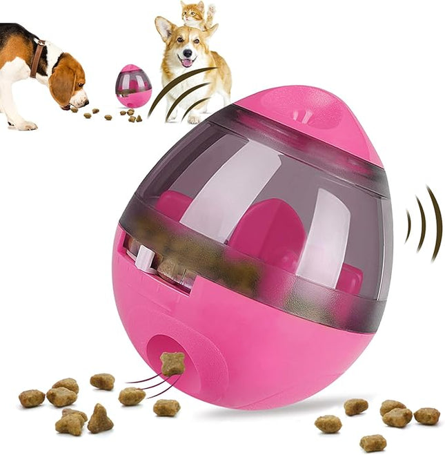 AIBOONDEE Automatic Pet Slow Feeder Treat Ball, Cat Dog Toy for Pet Increases IQ Interactive, Food Treat Dispensing Dog Toy（Rose）