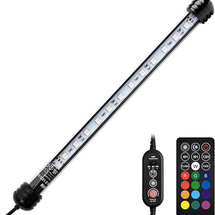NICREW LED Aquarium Light, 11 Inches Submersible Fish Tank Light, Waterproof Underwater Light with Multicolor Option