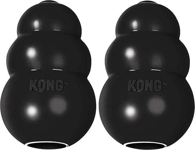 KONG Extreme Dog Toy - Fetch & Chew Toy - Treat-Filling Capabilities & Erratic Bounce for Extended Play Time Most Durable Natural Rubber Material - for Power Chewers - for Small Dogs (Pack of 2)