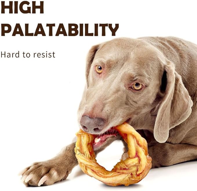 iPaw Turkey Tendon for Dogs 40 Pcs Bulk Pack, Ingredient Sourced from USA, Hypoallergenic, All Natural Human Grade Puppy Chew, Dog Treats for Signature Series, Rawhide Alternative, Ring (Small)