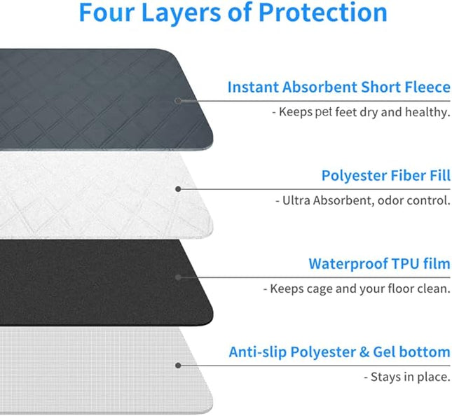 RIOUSSI Washable Pee Pads for Dogs, Reusable, Absorbent, Leakproof, Non Slip Pet Puppy Pads for Potty Training. Dark Gray, 18x24 Inch(2pack)