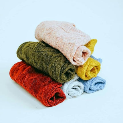 Blueberry Pet Classic Fuzzy Textured Knit Pullover Turtle-Neck Dog Sweater in Rainbow Pink, Back Length 14", Pack of 1 Clothes for Dogs