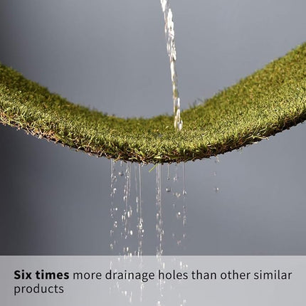 HQ4us Dog Grass Pad with Tray Small 23" x 16" Dog Litter Box Toilet for Puppy (No Grate) with 2×Artificial Grass for Dogs with Hemmed Edge, Pee Pads for Dogs, Realistic, Less Stink, Potty for Balcony