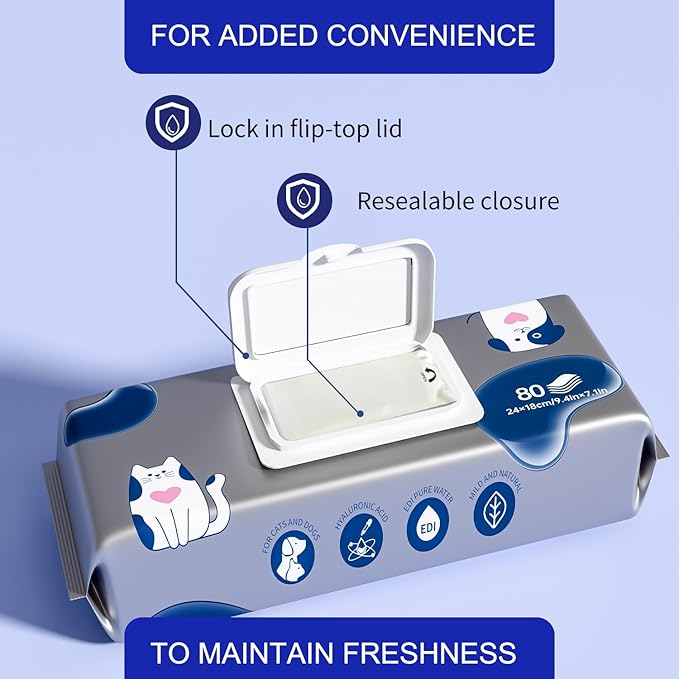 MIOSSZI 160 PCS Dog Cleaning Wipes for Paws and Butt Dog Wipes Cleaning Deodorizing Pet Wipes for Dogs & Cats for Dogs Grooming Wipes Extra Thick Puppy Wipes