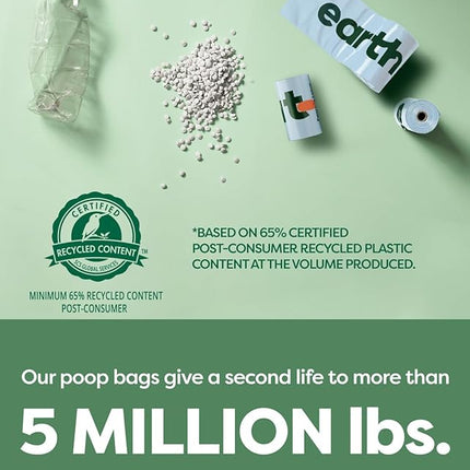 Earth Rated Poop Bags for Dogs, Guaranteed Leak Proof and Extra Thick Waste Bag Refill Rolls, Peach and Lotus, 280 Count