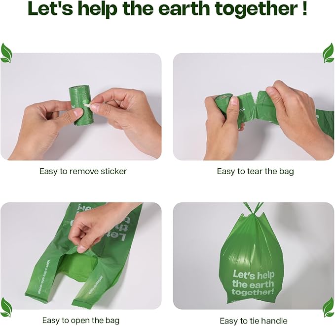 Dog Poop Bags with Handles Large Size 60 Rolls 720 Counts Big Sizes Leak Proof and Extra Thick Waste Bags Refill Rolls for Walking Medium Large Dogs Cats Litter Unscented