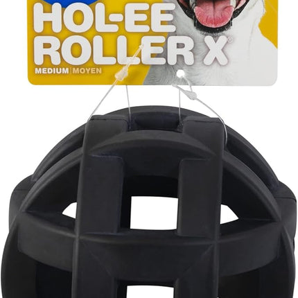 JW Pet Hol-ee Roller Extreme Dog Toy Puzzle Ball, Natural Rubber, Medium (4.5 Inch Diameter), Colors May Vary