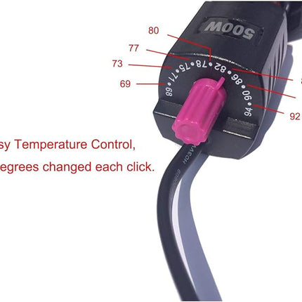 100W/300W/500W Aquarium Heater 500 Watt Fish Tank Heater Submersible Auto Thermostat Turtle Tank Heater 40-90 Gallon with Protective Sleeve and 3 Suckers