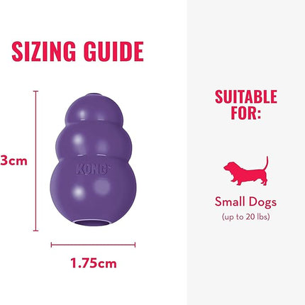 KONG Senior - Dog Toy with Gentle, Natural Rubber - Durable Dog Toy for Older Dogs - Use Treats with Stuffable Chew Toy - Treat Toy for Chewing & Fetching - for Small Dogs (Pack of 2)