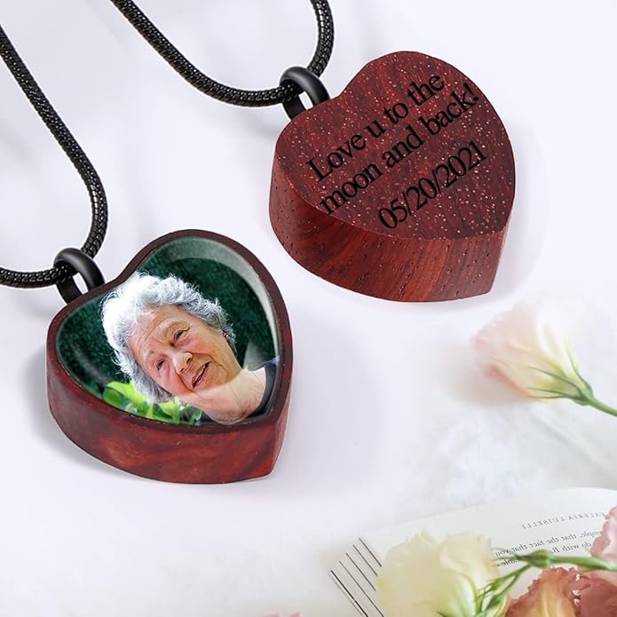 Farfume Personalized Pet Urn Necklace for Dog Cat Ashes Cremation Pet Memorial Customized Photo Text Engraving Pendant Keepsake Funeral Jewelry