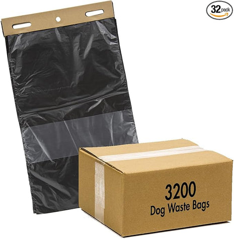 Zero Waste USA® 3,200 Commercial ONEpul® dog waste header bags - 30% larger than standard rolls - (32 headers of 100 bags = 3,200 bags)