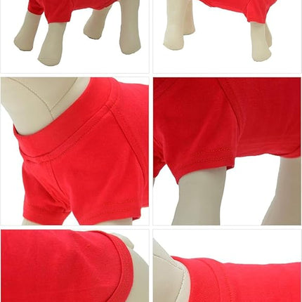 Lovelonglong Bulldog Clothes Dog Clothing Blank T-Shirt Tee Shirts for French Bulldog English Bulldog American Pit Bull Pugs 100% Cotton Skin Care Red B-L
