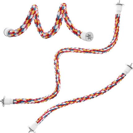 Bird Rope Perches,Parrot Toys 21 inches Rope Bungee Bird Toy (21 inches)[1 Pack]