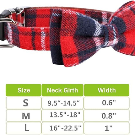 Faleela Soft &Comfy Bowtie Christmas Dog Collar,Detachable and Adjustable Bow Tie Collar,for Small Medium Large Pet (M, Red)