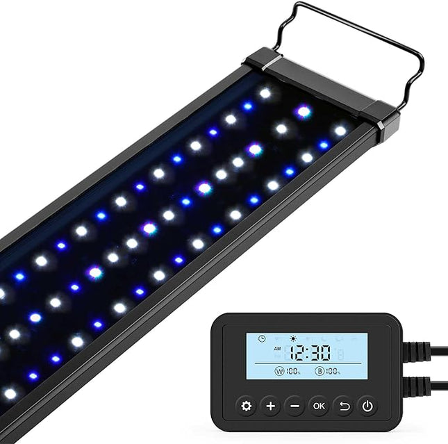 NICREW 20W Saltwater Aquarium Light, Marine LED Reef Light for Corals, Programmable Timer Controller, 18 to 24-Inch