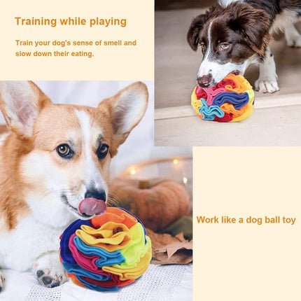 Snuffle Ball - Snuffle Ball for Dogs Large Breed, Interactive Dog Toys to Keep Them Busy, Dog Puzzles for Large Dogs with Storage Bag Machine Washable