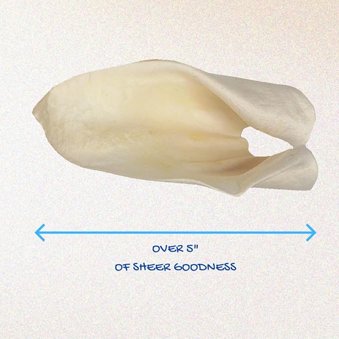 Brazilian Pet 100% Natural Real Cow Ears (50 Pack) Prime Dog Chews, Over 5 inches Free Range Grass Fed Cattle, No additives, Chemicals or Hormones