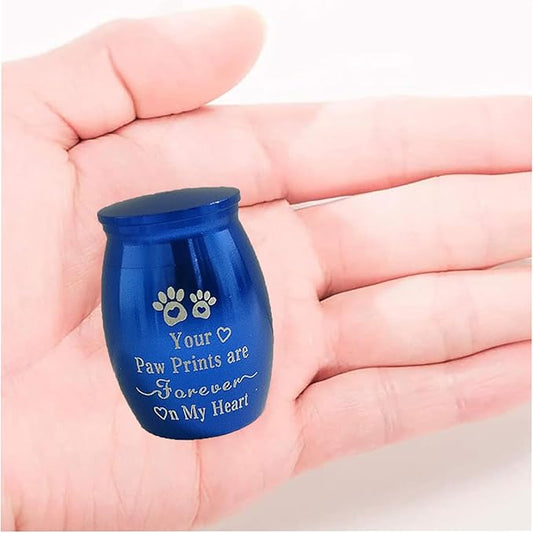 Small Pet Urns for Dogs Ashes Mini Urn Dog Ashes Cremation Keepsake Pet Memorial Urns Gift，Blue A