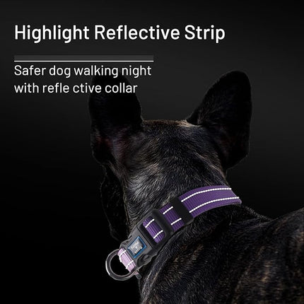 Roses&Poetry Small Dog Collar, Adjustable Reflective Puppy Collars Durable Pet Collars for Small Medium Large Dogs(Lightpurple-S)