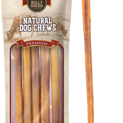 Bully Bunches Premium 12 Inch Standard Odor Free Bully Sticks for Small & Medium Dogs - Long Lasting Chews for Oral Care - Rawhide-Free, All Natural Beef Dog Treats, Packaging May Vary (5 Pk)