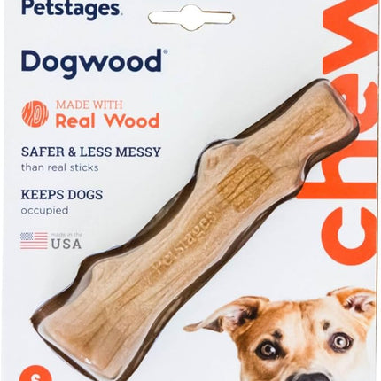 Petstages Dogwood Durable Dog Chew Toy, Small - Long Lasting Chew Stick Made with Real Wood - USA Made, S