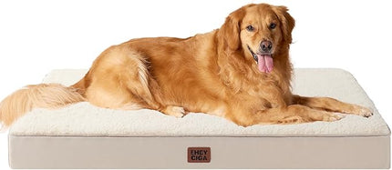 EHEYCIGA Orthopedic XL Dog Beds for Extra Large Dogs with Removable Washable Cover, Camel, 44x32