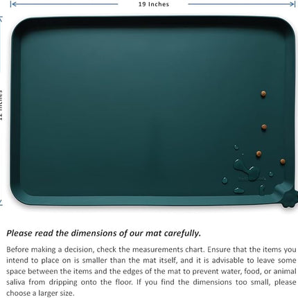 Hoki Found Silicone Pet Food Mats Tray - High-Lips Pet Dog Cat Bowl Mats - Dog Pet Cat Feeding Mat - Waterproof Dog Cat Food Mats -Pet Water Mats for Floors - Dark Cedar