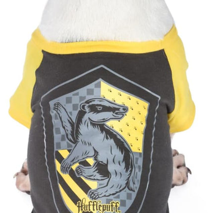 Harry Potter Hufflepuff Pet T-Shirt in Size Extra Large | XL Dog T-Shirt, Harry Potter Dog Shirt | Harry Potter Dog Apparel & Accessories for Hogwarts Houses, Hufflepuff, FF19290 Yellow