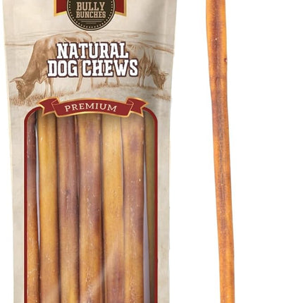 Bully Bunches Premium 12" Standard Odor-Free Bully Sticks for Medium & Large Dogs - Long-Lasting, Natural, Single-Ingredient 100% Beef Chews for Oral Health, Rawhide-Free (10-Pack) Made in USA