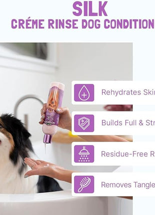 Bio-Groom Silk Creme Rinse Dog Conditioner - Conditioner for Dogs, Puppy Conditioner, Dog Conditioner Detangler, Dog Hair Conditioner - 32 Fl Oz 1-Pack