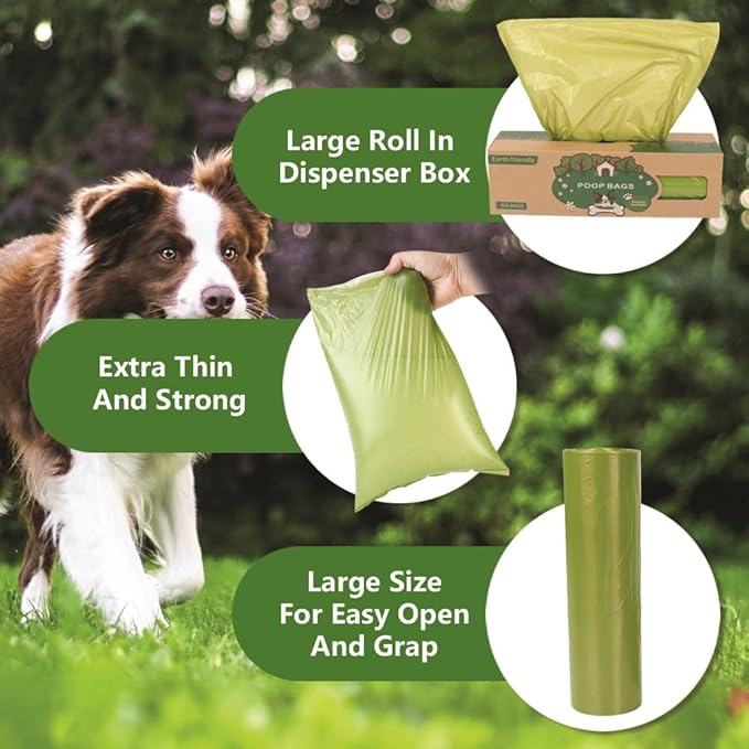 Dog Waste Bags-300 Bags per Roll, Pet Poop Bags Big Rolls, 2 Pack, 600 Bags, Cat Litter Poop Bags, Fit Most Scooper, Durable Poop Bags Rolls for Dogs, Easy Dispensing and Grab