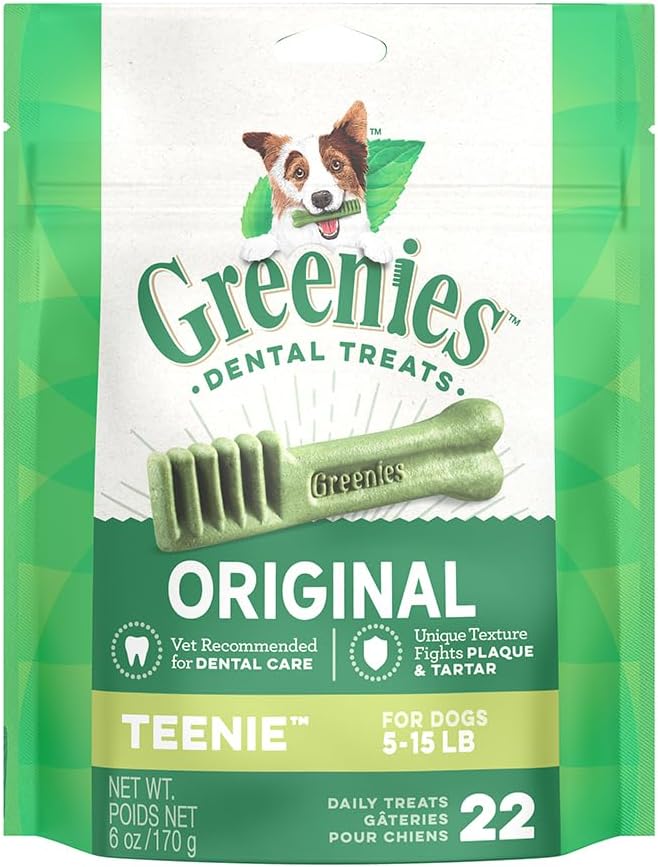 Greenies Original Teenie Dental Dog Treats, 6 oz. Pack (22 Treats)