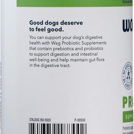 Amazon Brand - Wag Probiotic Supplement Chews for Dogs, Supports Digestive Health and Gut Flora, Natural Duck Flavor, 160 Count, Pack of 1