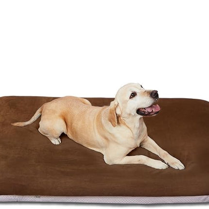 Magic Dog Super Soft Large Dog Bed Orthopedic Pet Beds 39 Inch Washable Anti Slip Dog Sleeping Mattress with Removable Cover, Dark Brown L