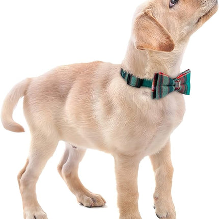 Faleela Cute Soft Girl Christmas Dog Collar with Bow, Bowtie Dog Collar for Boy,Detachable Adjustable Collar for Small Medium Large Pet