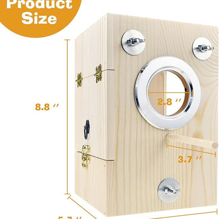 Bird Nest Box Parakeet Breeding Nest Box Bird Nest House Wooden Acrylic Transparent Breeding Box for Finch Lovebirds Cockatiel Budgie Conure Parrot