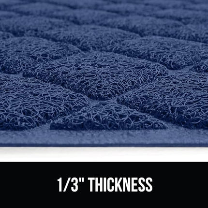 GORILLA GRIP Cat Litter Box Mat, Water Resistant, US Designed Kitty Litter Trapping Mats, Easy to Clean, Scatter Control, Less Mess and Clean Floors, Kitten Supplies for Indoor Cats, 24x17 Navy Blue