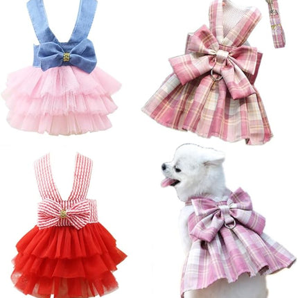 Harness with Leash Set Puppies Summer Clothes for Small Gril Dog Harness Dresses for Small Dogs Girl XL