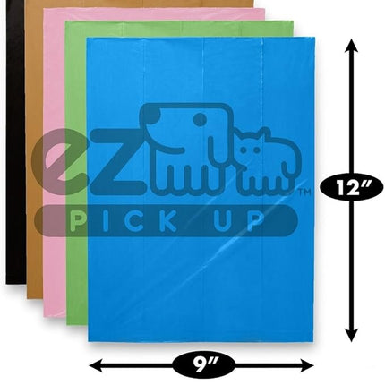 EZ Pick Up - 1000 Count Pet Dog Waste Bags, with Dispenser, Blue 9"x12", 50 Rolls, 1000 Poop Bags